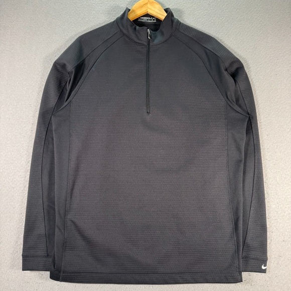 Nike Golf Therma‎ Fit Quarter Zip Sweatshirt Mens Large Black Sport Granite Bay - Picture 1 of 12